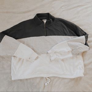 American Eagle color block quarter zip